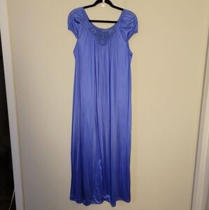 Vintage Lorraine Blue A Line Maxi Nightgown